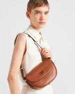 Prada Arqué Leather Shoulder Bag With Flap - Image 7
